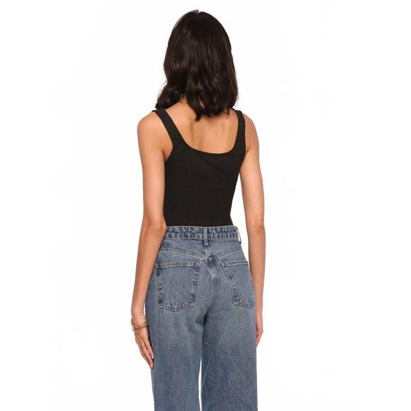 NEW HEARTLOOM halo faux leather tank top in black - Picture 3 of 3